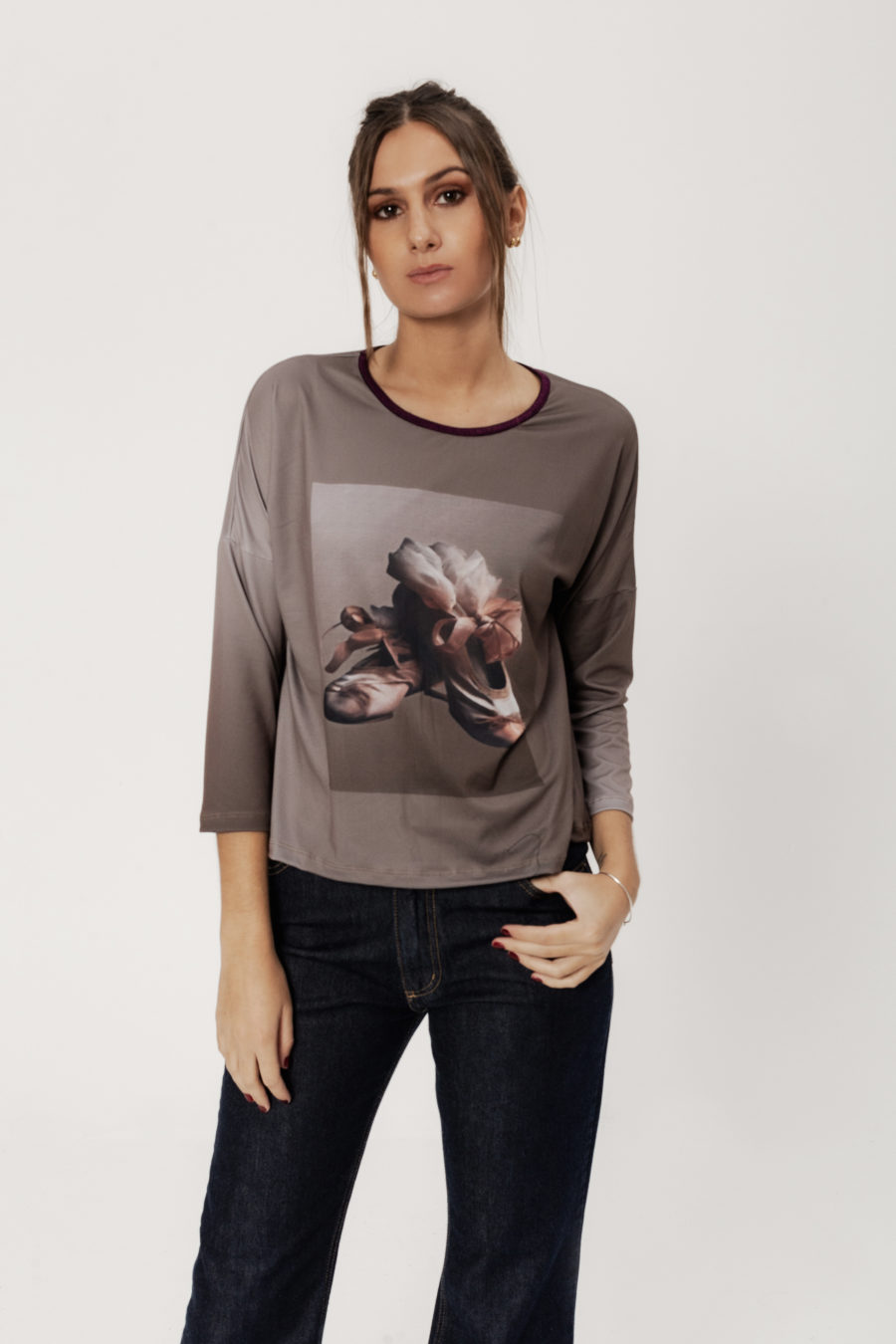 REMERA BALLET vison m