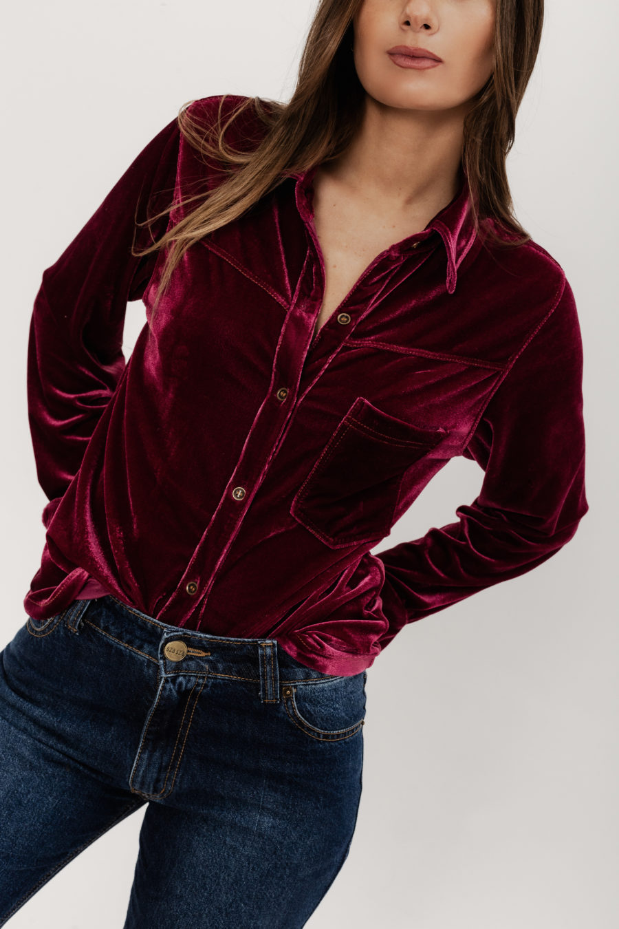 CAMISA TERCIOPELO violeta s