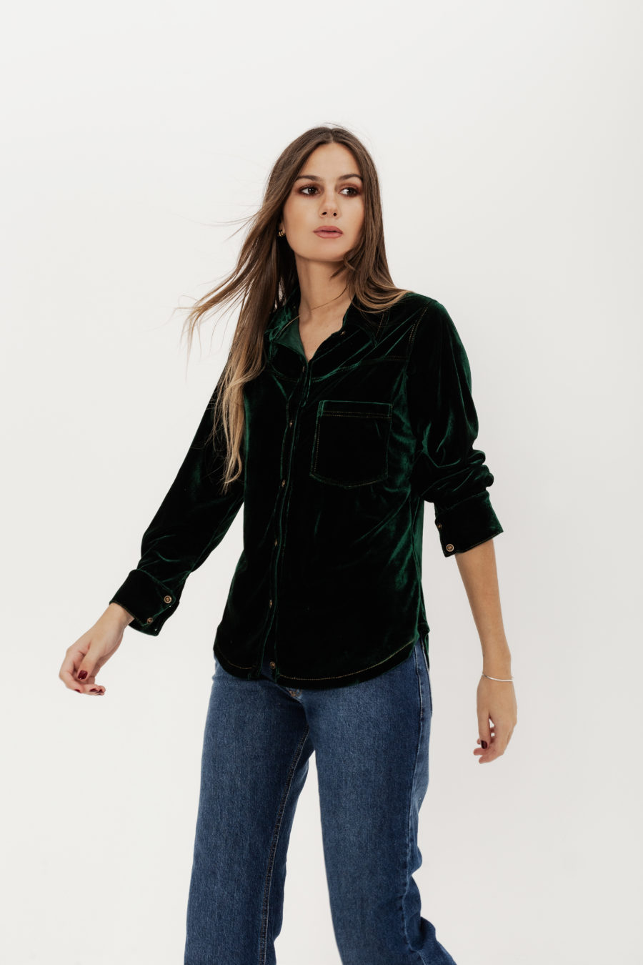CAMISA TERCIOPELO verde verde s